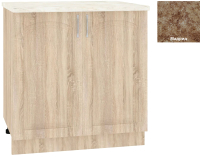 Шкаф-стол кухонный Кортекс-мебель Корнелия Ретро НШ80р (дуб сонома/мадрид) - 
