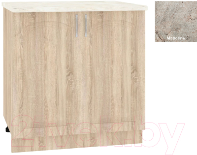 Шкаф-стол кухонный Кортекс-мебель Корнелия Ретро НШ80р (дуб сонома/марсель)