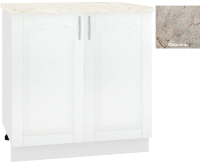 Шкаф-стол кухонный Кортекс-мебель Корнелия Ретро НШ80р (ясень белый/марсель) - 