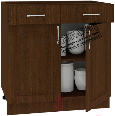 Шкаф-стол кухонный Кортекс-мебель Корнелия Ретро НШ80р1ш без столешницы (ясень белый)