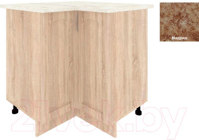 Шкаф-стол кухонный Кортекс-мебель Корнелия Ретро НШУ угловой (дуб сонома/мадрид)