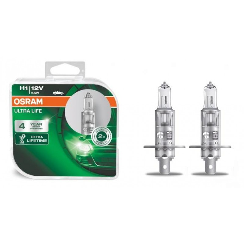 Комплект автомобильных ламп Osram H1 64150ULT-HCB — фото 2