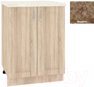 Шкаф-стол кухонный Кортекс-мебель Корнелия Ретро НШ60р (дуб сонома/мадрид)