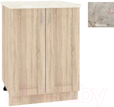 Шкаф-стол кухонный Кортекс-мебель Корнелия Ретро НШ60р (дуб сонома/марсель)