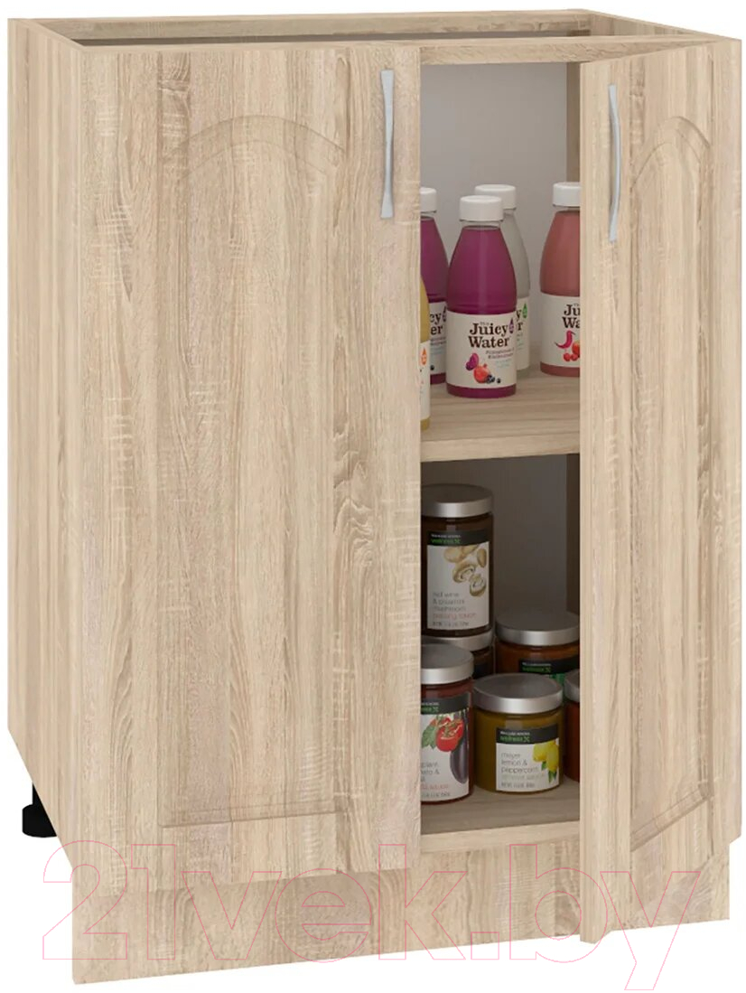 Шкаф-стол кухонный Кортекс-мебель Корнелия Ретро НШ60р без столешницы (дуб сонома)