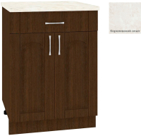 Шкаф-стол кухонный Кортекс-мебель Корнелия Ретро НШ60р1ш (венге/королевский опал) - 