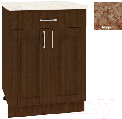 Шкаф-стол кухонный Кортекс-мебель Корнелия Ретро НШ60р1ш (венге/мадрид)