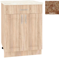 Шкаф-стол кухонный Кортекс-мебель Корнелия Ретро НШ60р1ш (дуб сонома/мадрид) - 