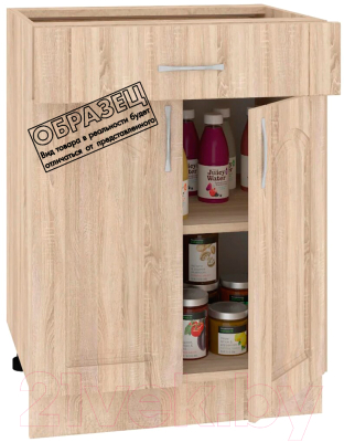 Шкаф-стол кухонный Кортекс-мебель Корнелия Ретро НШ60р1ш без столешницы (венге)
