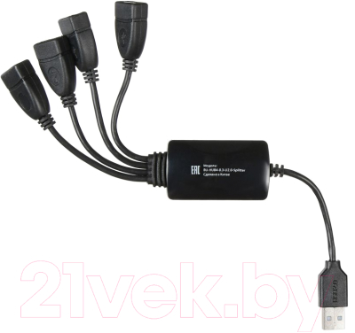 USB-хаб Buro BU-HUB4-0.3-U2.0-Splitter (черный)