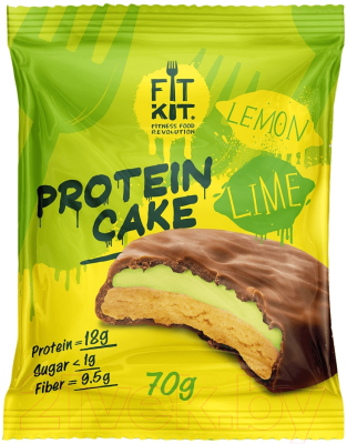 Протеиновое печенье Fit Kit Лимон-лайм (70г)