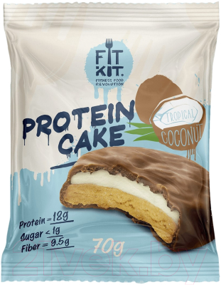 Протеиновое печенье Fit Kit Тропический кокос (70г)
