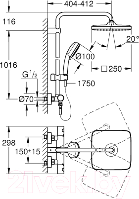 Душевая система GROHE Tempesta Cosmopolitan 26689000