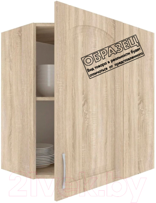 Шкаф навесной для кухни Кортекс-мебель Корнелия Ретро ВШУ угловой (ясень белый)