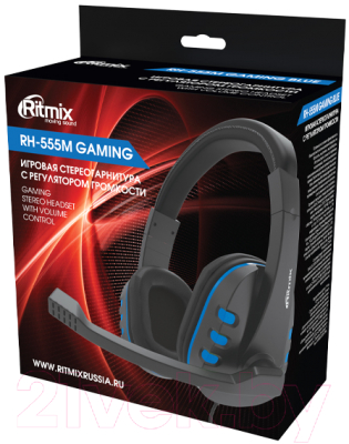 Наушники-гарнитура Ritmix RH-555M Gaming (Blue)