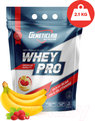 Протеин Geneticlab Whey Pro 100% (2100г, банан-земляника)