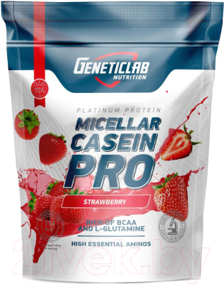 Протеин Geneticlab Casein Pro 80% (1000г, клубника)