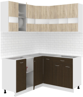 Кухонный гарнитур Кортекс-мебель Корнелия Экстра 1.5x1.5 без столешницы (дуб сонома/венге) - 