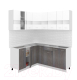 Готовая кухня Кортекс-мебель Корнелия Экстра 1.5x1.8 без столешницы (белый/береза) - 