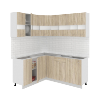 Готовая кухня Кортекс-мебель Корнелия Экстра 1.5x1.8 без столешницы (дуб сонома) - 