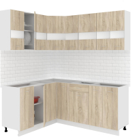 Кухонный гарнитур Кортекс-мебель Корнелия Экстра 1.5x1.9 без столешницы (дуб сонома) - 