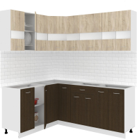 Кухонный гарнитур Кортекс-мебель Корнелия Экстра 1.5x1.9 без столешницы (дуб сонома/венге) - 