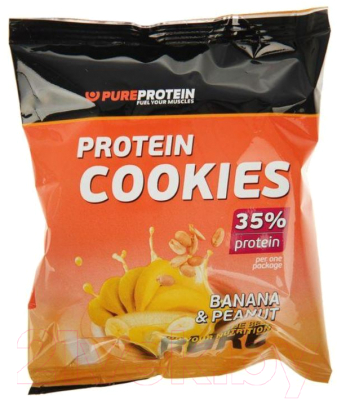 Протеиновое печенье Pureprotein 35% Protein Cookies (80г, банан и арахис)