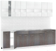 Готовая кухня Кортекс-мебель Корнелия Экстра 2.5 без столешницы (белый/береза) - 