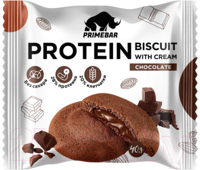 Протеиновое печенье Prime Kraft Primebar Protein Biscuit (10x40г, шоколад)