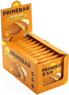 Протеиновое печенье Prime Kraft Primebar (10x35г, банан и карамель)