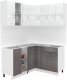 Готовая кухня Кортекс-мебель Корнелия Экстра 1.5x1.4 без столешницы (белый/береза) - 
