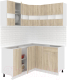 Готовая кухня Кортекс-мебель Корнелия Экстра 1.5x1.4 без столешницы (дуб сонома) - 