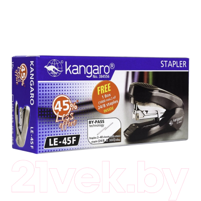 Степлер Kangaro LE-45F+24/8 (темно-серый)