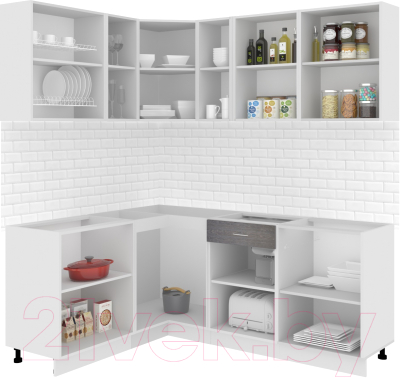 Готовая кухня Кортекс-мебель Корнелия Экстра 1.5x2.0 без столешницы (дуб сонома)