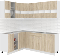 Готовая кухня Кортекс-мебель Корнелия Экстра 1.5x2.1 без столешницы (дуб сонома) - 