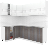Кухонный гарнитур Кортекс-мебель Корнелия Экстра 1.5x2.2 без столешницы (белый/береза) - 