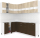 Кухонный гарнитур Кортекс-мебель Корнелия Экстра 1.5x2.2 без столешницы (дуб сонома/венге) - 