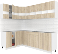 Кухонный гарнитур Кортекс-мебель Корнелия Экстра 1.5x2.3 без столешницы (дуб сонома) - 