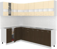 Кухонный гарнитур Кортекс-мебель Корнелия Экстра 1.5x2.5 без столешницы (венге светлый/венге) - 