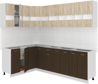 Кухонный гарнитур Кортекс-мебель Корнелия Экстра 1.5x2.5 без столешницы (дуб сонома/венге) - 