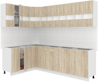 Кухонный гарнитур Кортекс-мебель Корнелия Экстра 1.5x2.6 без столешницы (дуб сонома) - 
