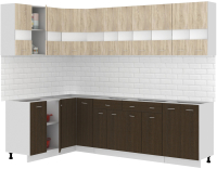 Кухонный гарнитур Кортекс-мебель Корнелия Экстра 1.5x2.8 без столешницы (дуб сонома/венге) - 