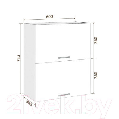 Шкаф навесной для кухни Кортекс-мебель Корнелия Лира ВШ60-2г (кремовый)
