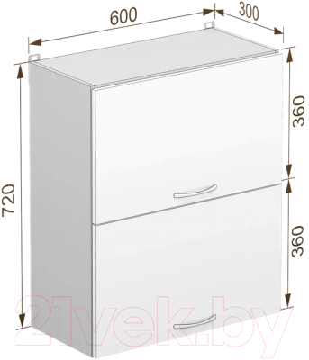 Шкаф навесной для кухни Кортекс-мебель Корнелия Лира ВШ60-2г (черный)