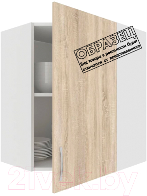 Шкаф навесной для кухни Кортекс-мебель Корнелия Лира ВШУ угловой (белый)