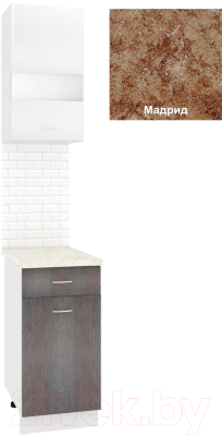 Комплект кухонных модулей Кортекс-мебель Корнелия Экстра 40р1ш правый (белый/береза/мадрид)