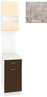 Комплект кухонных модулей Кортекс-мебель Корнелия Экстра 40р1ш правый (венге светлый/венге/марсель) - 