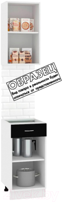 Комплект кухонных модулей Кортекс-мебель Корнелия Экстра 40р1ш без столешницы правый (венге светлый/венге)