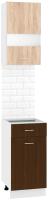 Комплект кухонных модулей Кортекс-мебель Корнелия Экстра 40р1ш без столешницы правый (дуб сонома/венге) - 