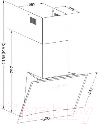 Вытяжка наклонная Germes Aura 60 (белый)